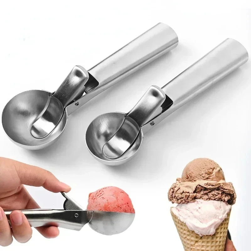 

Multifunctional Ice Cream Scoops Stainless Steel Dual-Purpose Scoop Fruit Watermelon Spoon Ball Scoop Household Ice Cream Tools