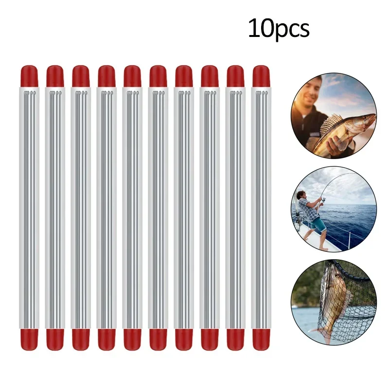 10pcs/Set Earthworm Hooking Needle Stainless Steel Hollow Gas Needle Fishing Tools Worm Baiting Needle Driller Hook Needles