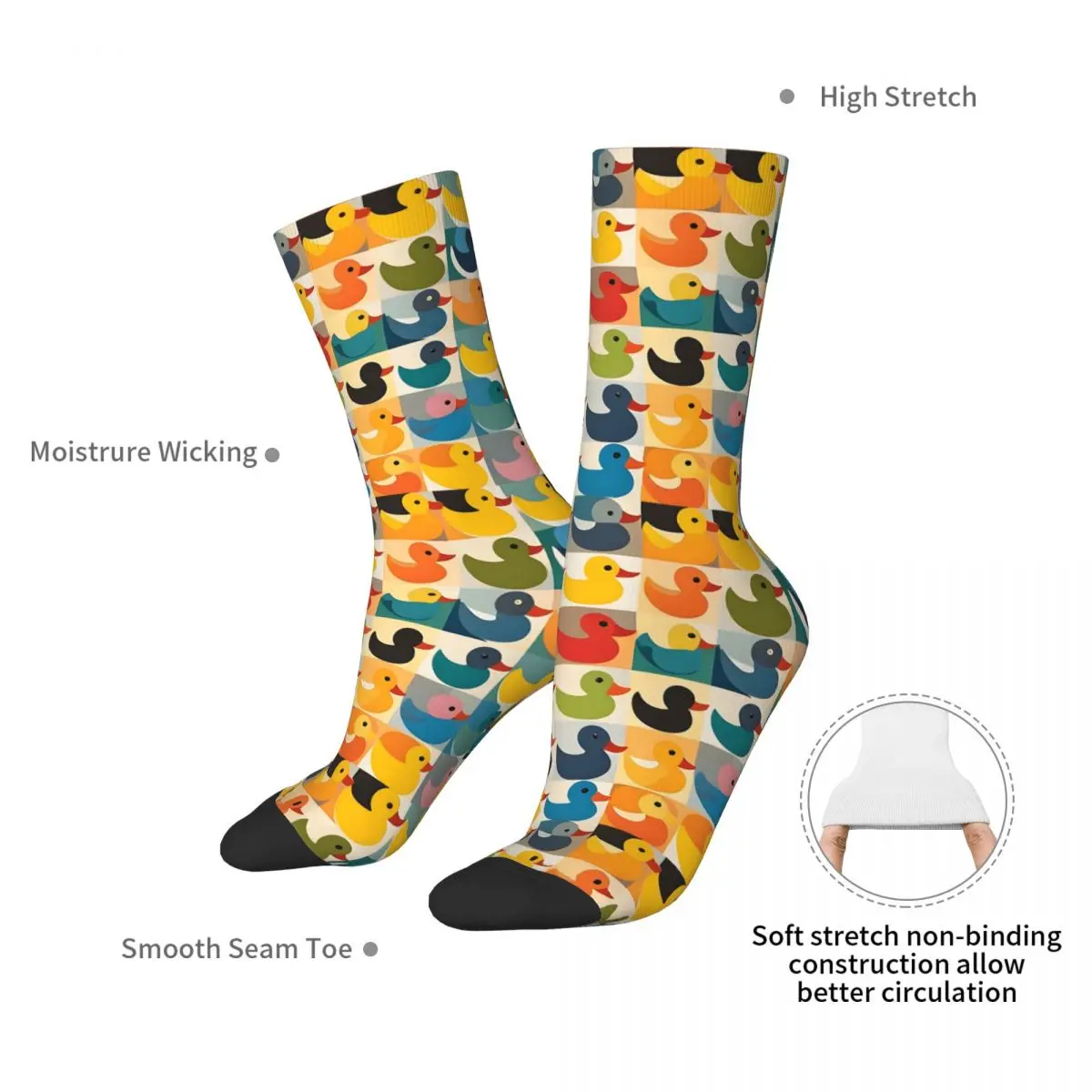 Confit Ducky Socks Harajuku High Quality Stockings All Season Long Socks Accessories for Unisex Christmas Gifts