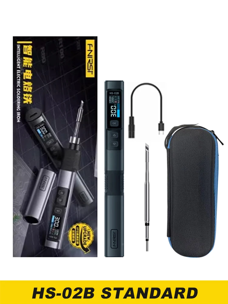 FNIRSI HS-02 Soldering Iron Smart Sleep IPS Color Display Screen 100-450℃ Soldering Rework Station PD100W Portable Repair Tool image 3