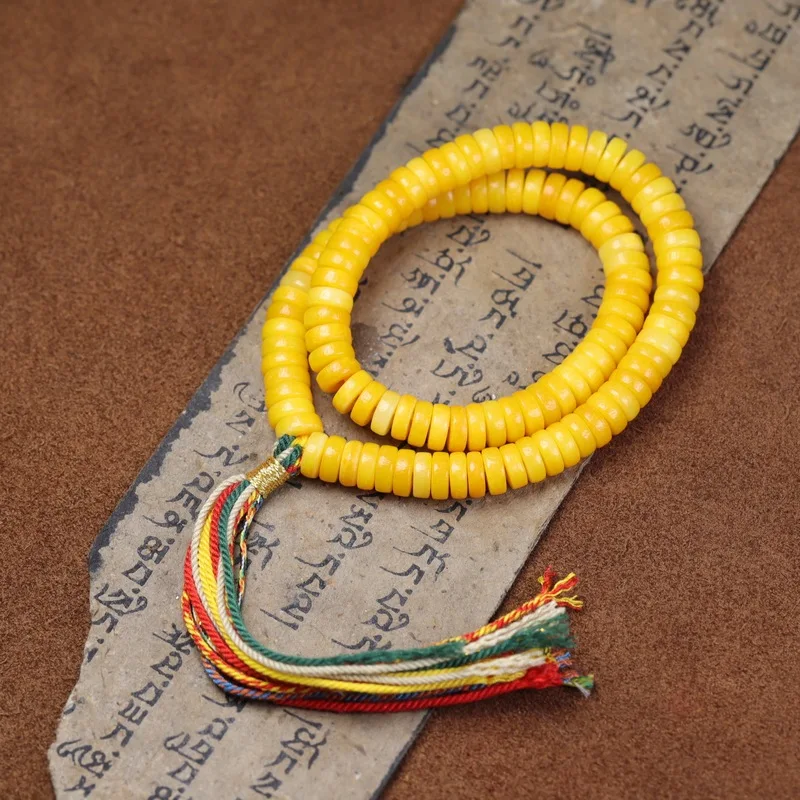 Natural beeswax pigment bead prayer pill-shaped beads DIY handheld