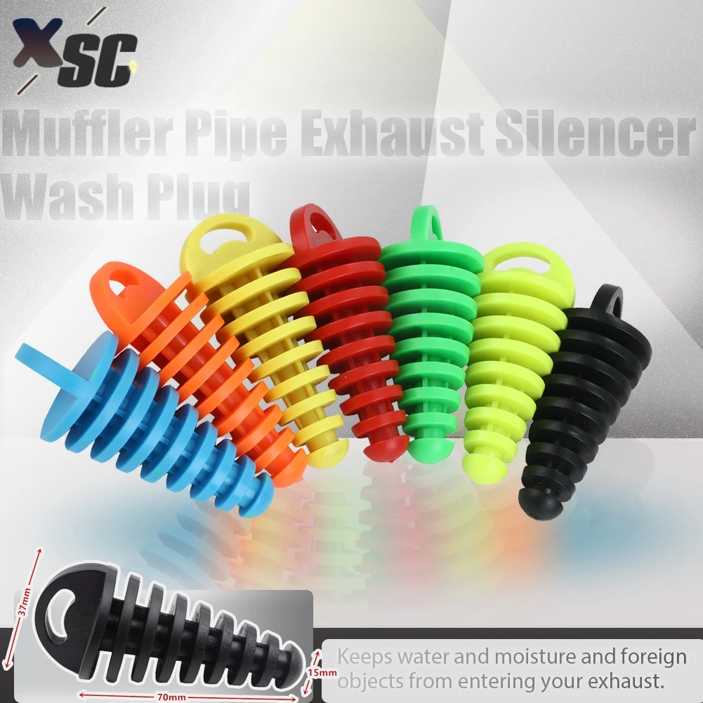 Motocross Tailpipe Rubber Air Bleeder Move Blow-down Silencer Motorcycle Exhaust Pipe Plug Muffler Wash Plug Pipe Protector