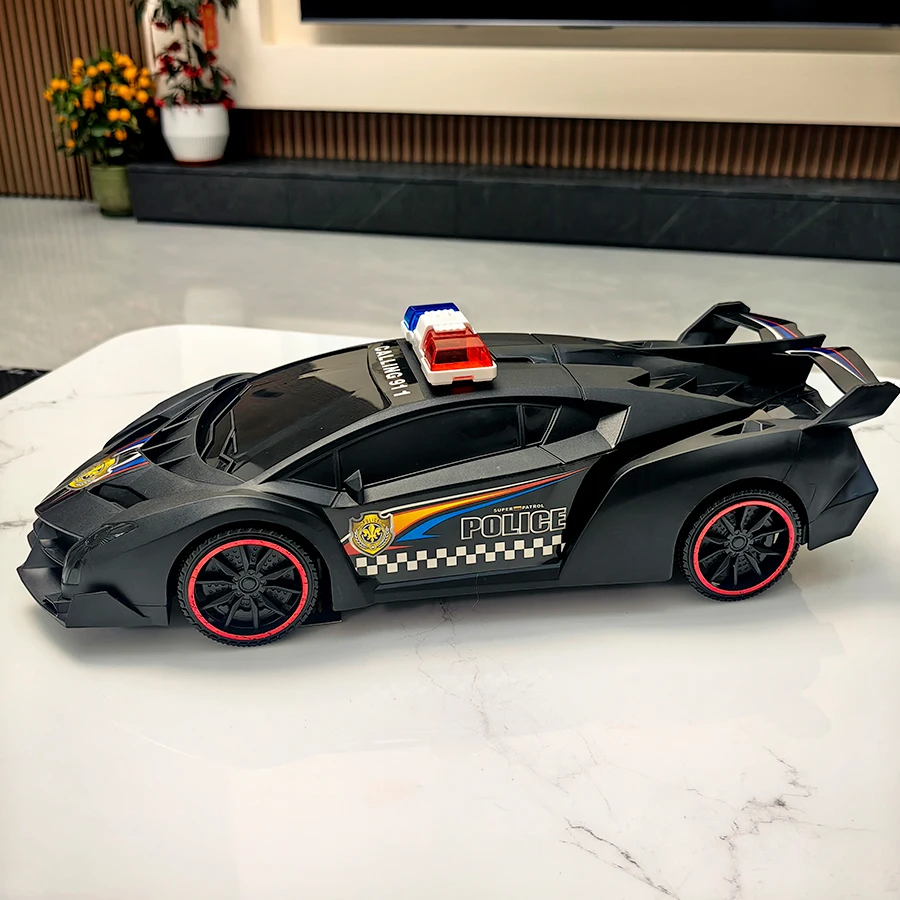 Boy's large toy car, police car toy, inertia manual operation, suitable for 3-6 year old children's birthday gifts
