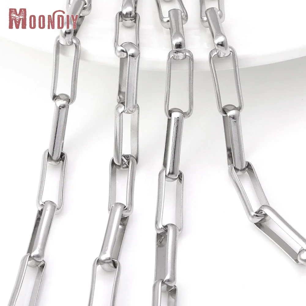 

50CM Stainless Steel Color Stainless Steel Rounded Rectangle Necklace Chains Bracelets Jewelry Chains High Quality Diy Making