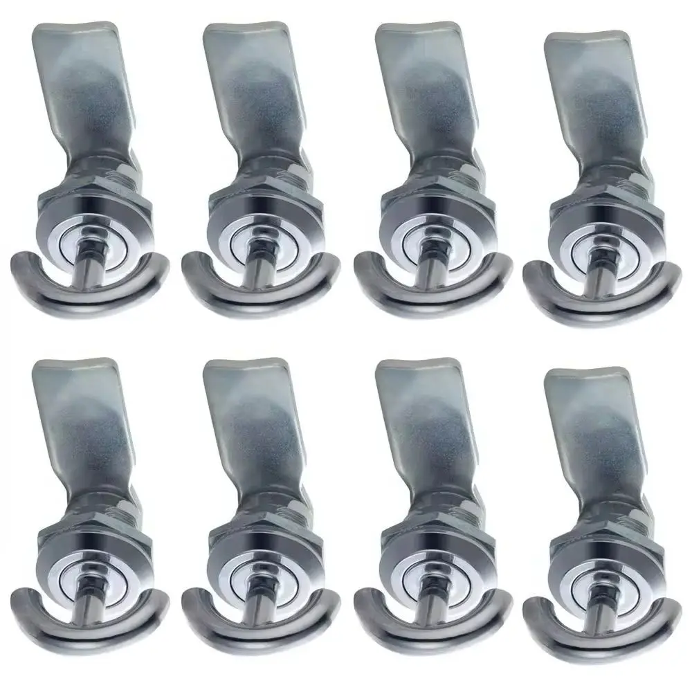 8PCS Zinc Alloy Industrial Cam Locks Distribution Box Chassis Handle Lock Control Electric Cabinet Door Locks Turn Tongue Lock
