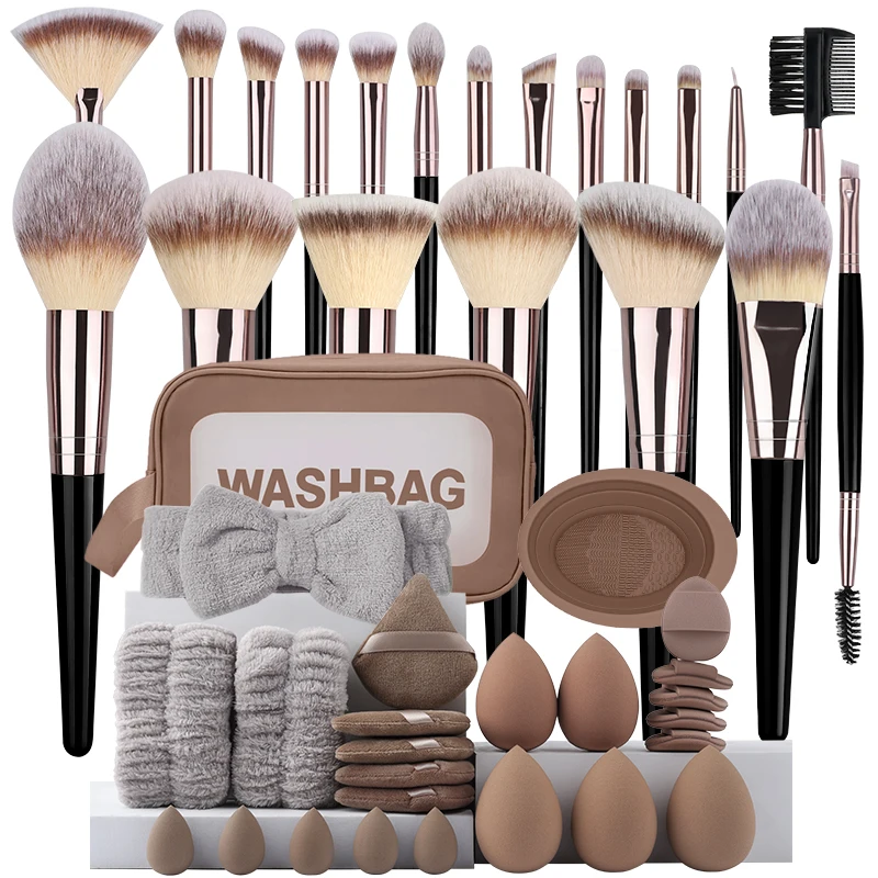 3-20 قطعة مجموعة فرش الماكياج ظلال العيون الأساس أحمر الخدود تمييز المخفي فرشاة الإناث الجمال أداة الجمال الإسفنج الإبهام نفث