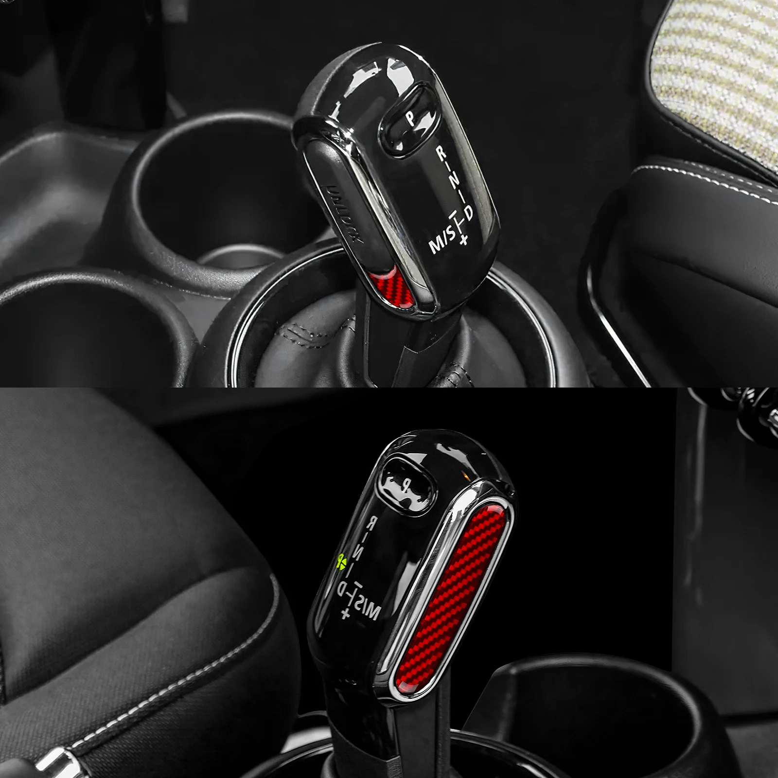 For Mini Cooper F55 F56 F60 F54 2PC/SET Car Gear Lever Head Sticker Interior Trim Modification Decorative Gear Side Cover