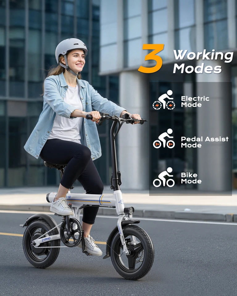 Vipdrive 14 Inch Folding Electric Bike for Adults Peak 500W Brushless Ebike, 36V Safe Lithium Battery, 3 Riding Modes, UL2849 Certified Foldable E-Bike Compact Lightweight for Urban Commuting Office Daily Travel image 8
