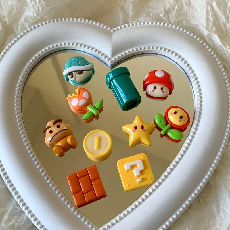 10/20 Pcs Super Mario Bros Resin Decorative Stickers Anime Jewelry Barrettes Scrapbook Craft DIY Miniature Ornaments Accessories