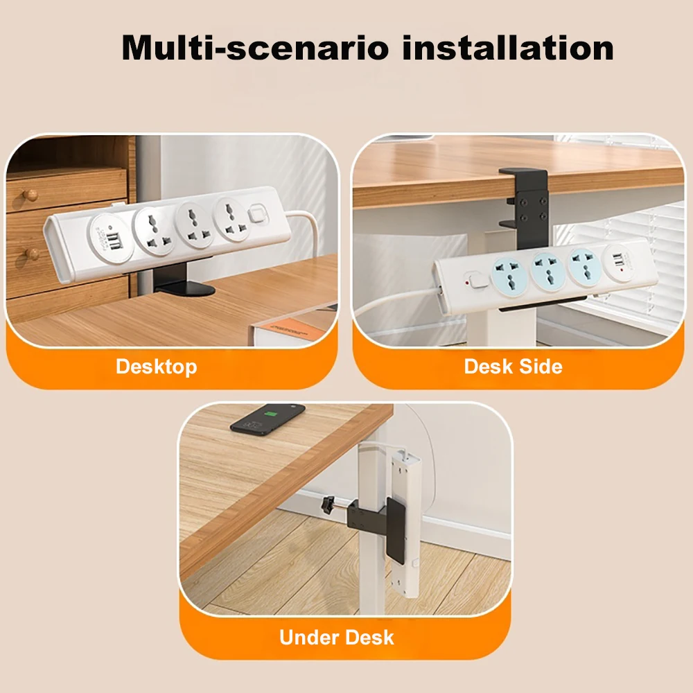 تحت الطاولة المقبس كتيفة ثابتة لكمة خالية مقبس الطاقة صندوق إدارة الأسلاك تخزين الرف لمنظم الأسلاك تثبيت المخرج #2