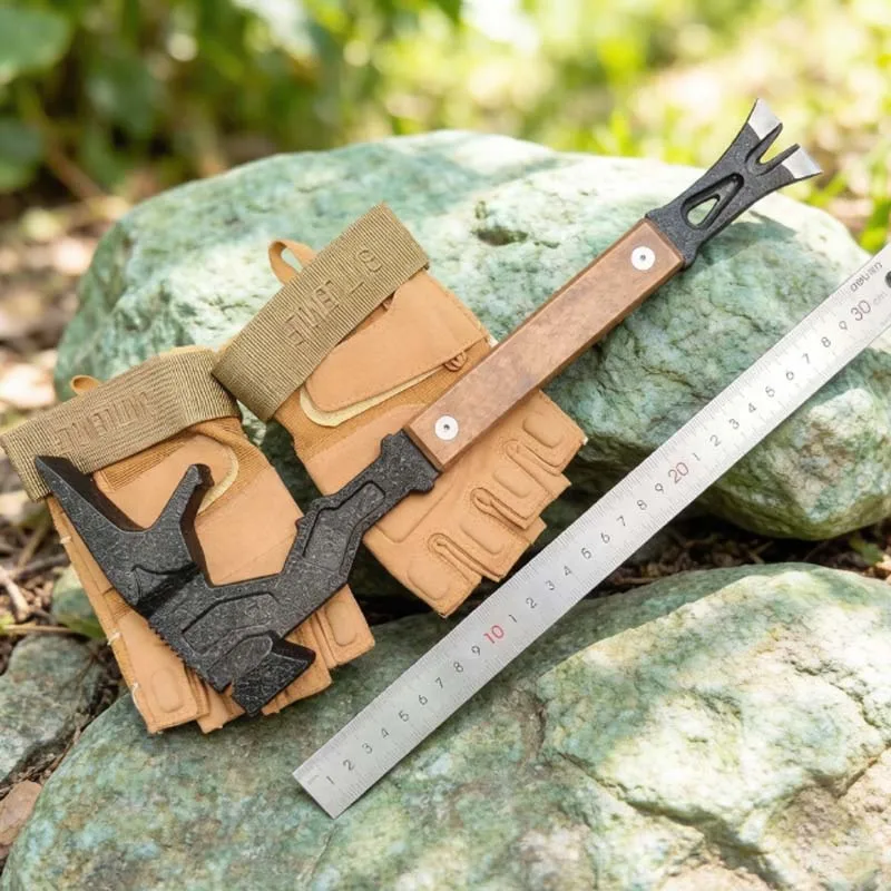 Outdoor Portable EDC Creative Multifunctional Short Hammer Nail Pry Bar Car Emergency Survival Tool