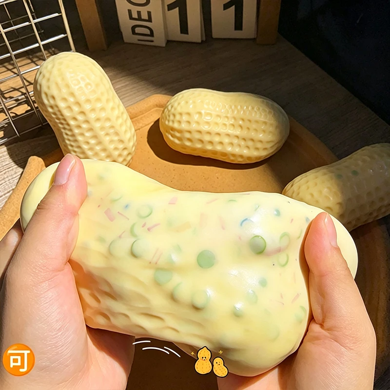 Knuspriges Erdnuss-Quetschspielzeug, weiches Erdnuss-Stressball-Spielzeug, ASMR Anti-Stress-Entspannung, Handentspannung, Geschenkspielzeug – Detail 4