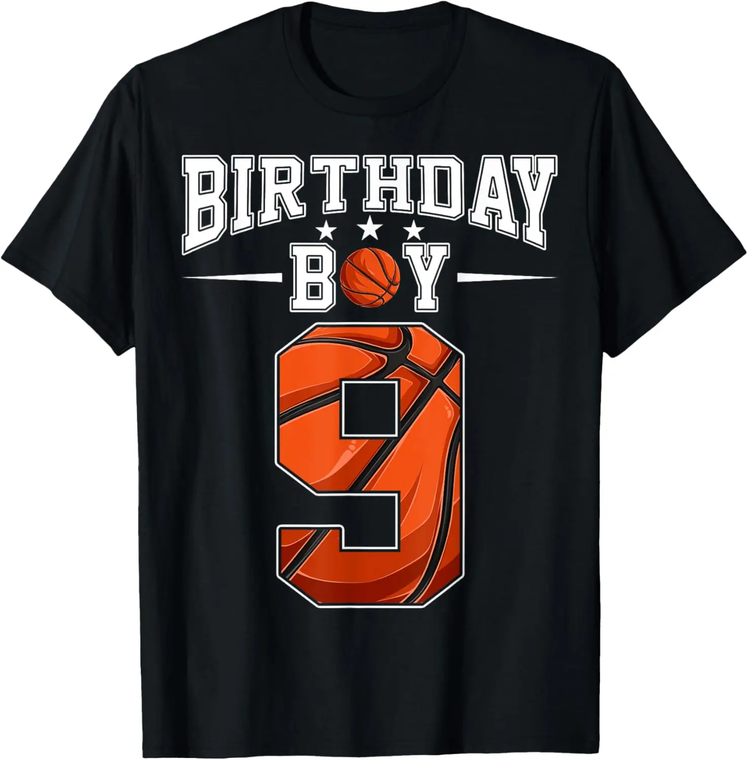 9th Birthday Boy Nine 9 Years Old Basketball Players Team T-Shirt