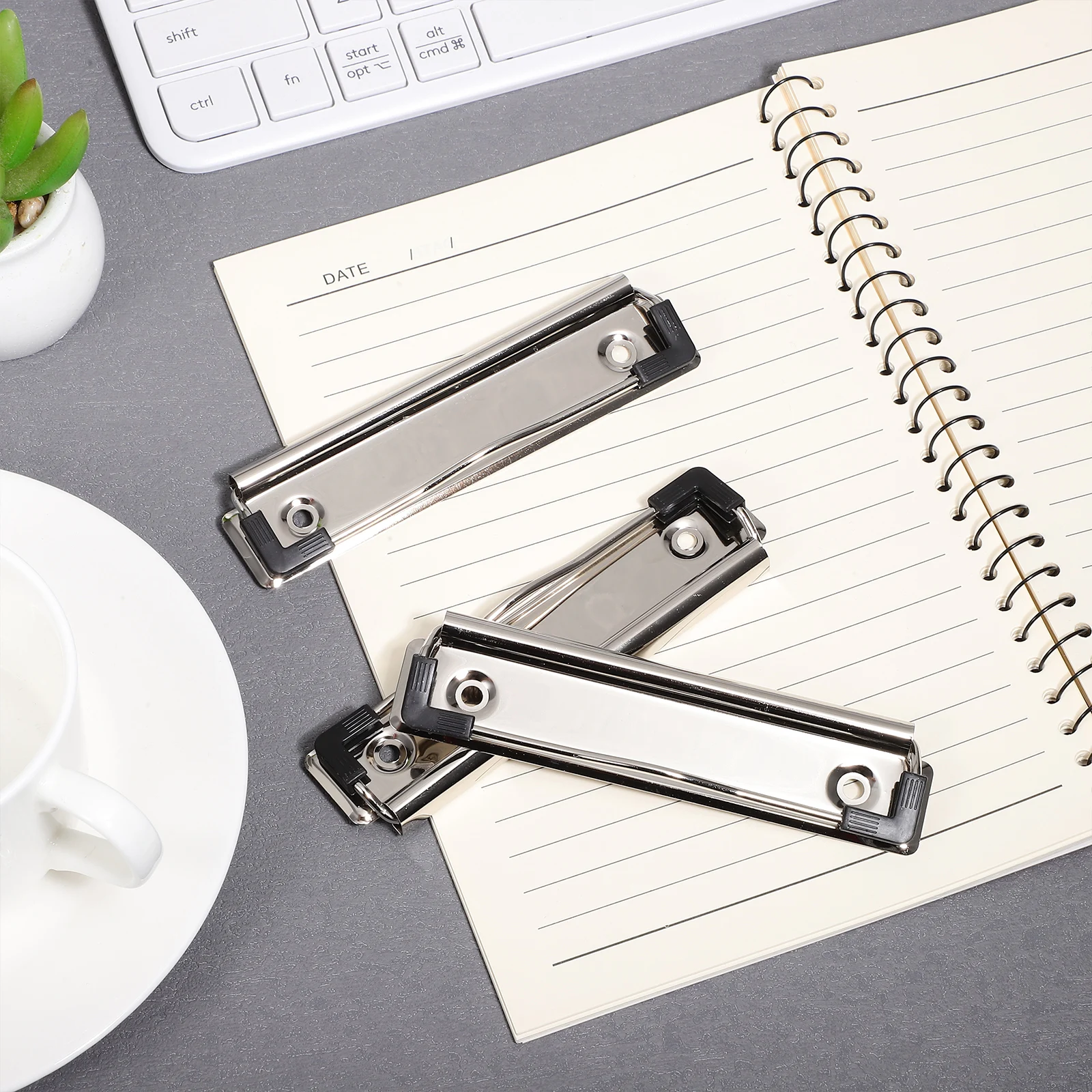 

10 pcs Clipboard Clips 12cm Metal File Holder Silver Rustproof Office School Workshop Document Profile
