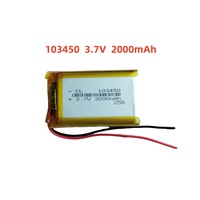 3.7V 2000mAh Li-Polymer Replacement Li Lipo Battery 103450 JST 2Pin 1.0/1.25/1.5/2.0/2.54mm Connector For GPS Camera LED