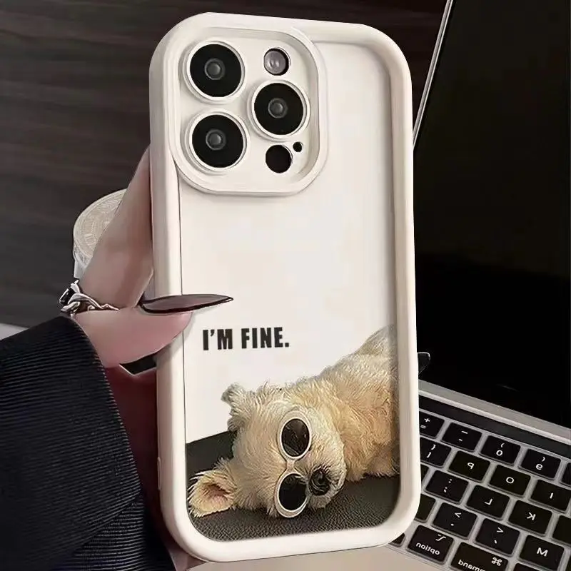 الكرتون عطلة النظارات الشمسية الكلب سيليكون قضية الهاتف آيفون 17 16 15 برو ماكس حالات آيفون 11 12 13 14 16Plus 16E 17 غطاء الهواء #3