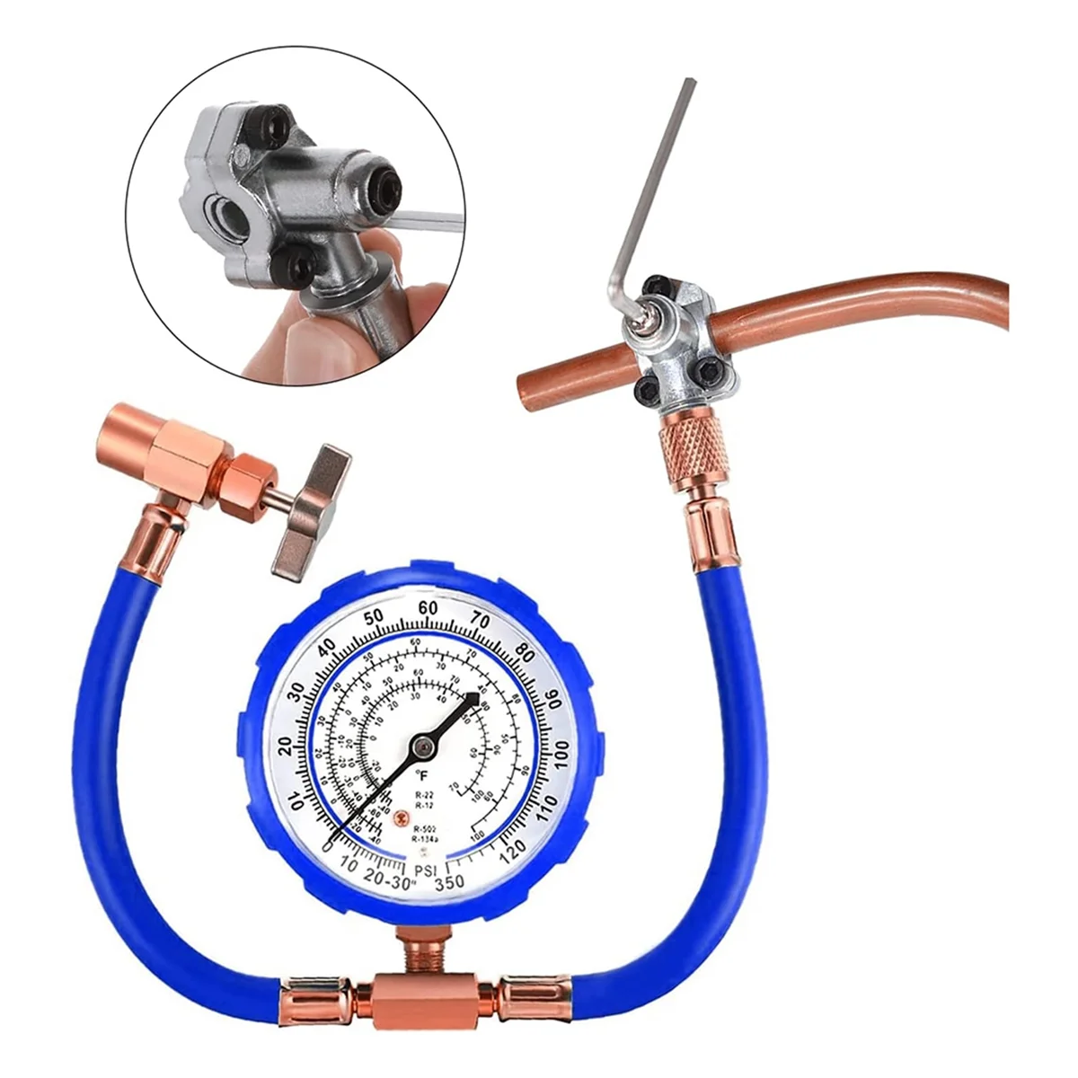 AA87C 5 عبوات BPV-31 مجموعة صمامات الصنبور لخط الصمام قابلة للتعديل لمكيفات الهواء HVAC 1/4 بوصة، 5/16 بوصة، أنابيب 3/8 بوصة