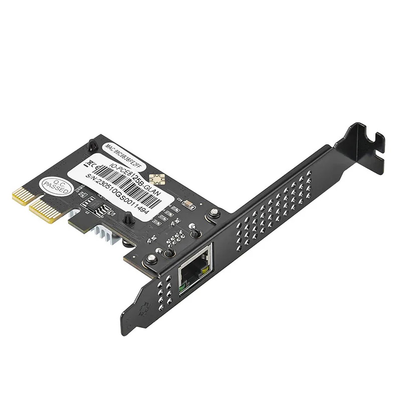 2.5G PCI Express Network Card Gigabit Ethernet Network Adapter 1Port 2500Mbps PCIE RJ45 LAN Controller RTL8125B Chip for Desktop