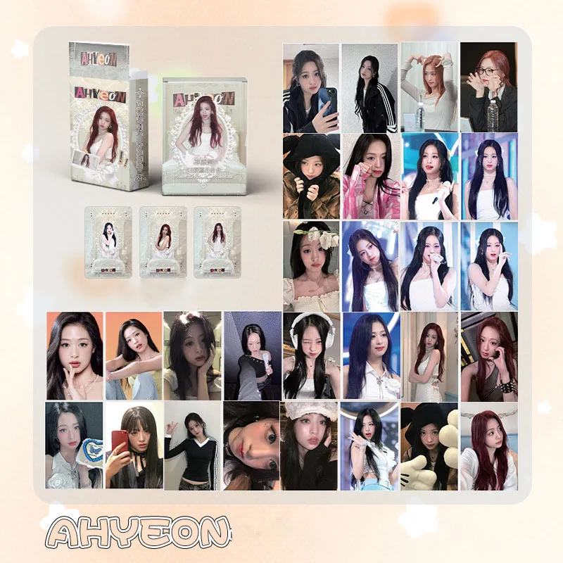 Kpop BABYMONSTER Laser Boxed Card 50pcs/Set High Quality HD Photo Card Double Sides Printing LOMO Card AHYEON Fans Collection