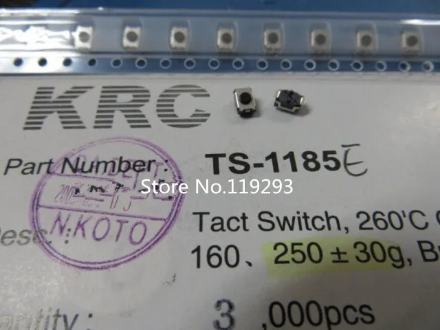 [ BELLA]Taiwan KRC TS-1185 MP3MP4 3 * 4 * 2 Touch key switch import shrapnel environmental temperature--200PCS/LOT
