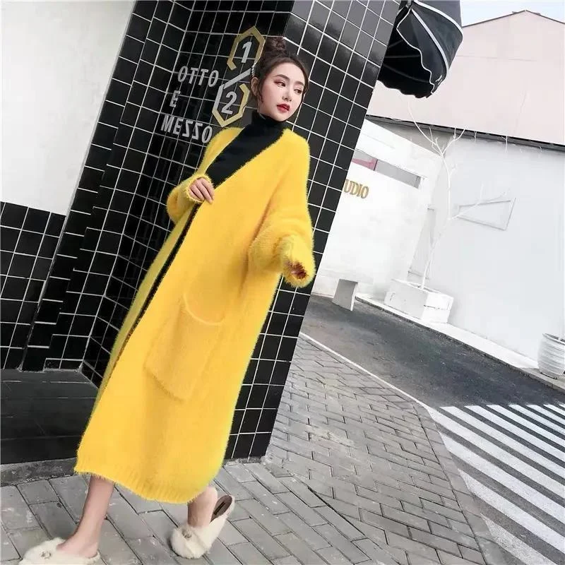 

Женские удлиненные кардиганы на зиму: мягкие, с цепочкой и капюшоном, винтажные, с узором Fair-Isle, высококачественные вязаные изделия с бантами, в стиле Y2K, для отдыха