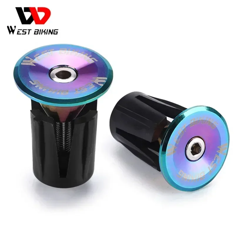 WEST BIKING Colorful Handlebar End Plugs With Tools Alunimum Alloy Road Bike MTB Handle Bar End Cap Expansion Plugs 22-24mm