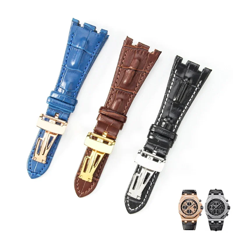 

For Audemars and Piguet Royal Oak Offshore strap AP15710 15703 26470 26133 Genuine Leather Watchband 28mm men's AP band bracelet