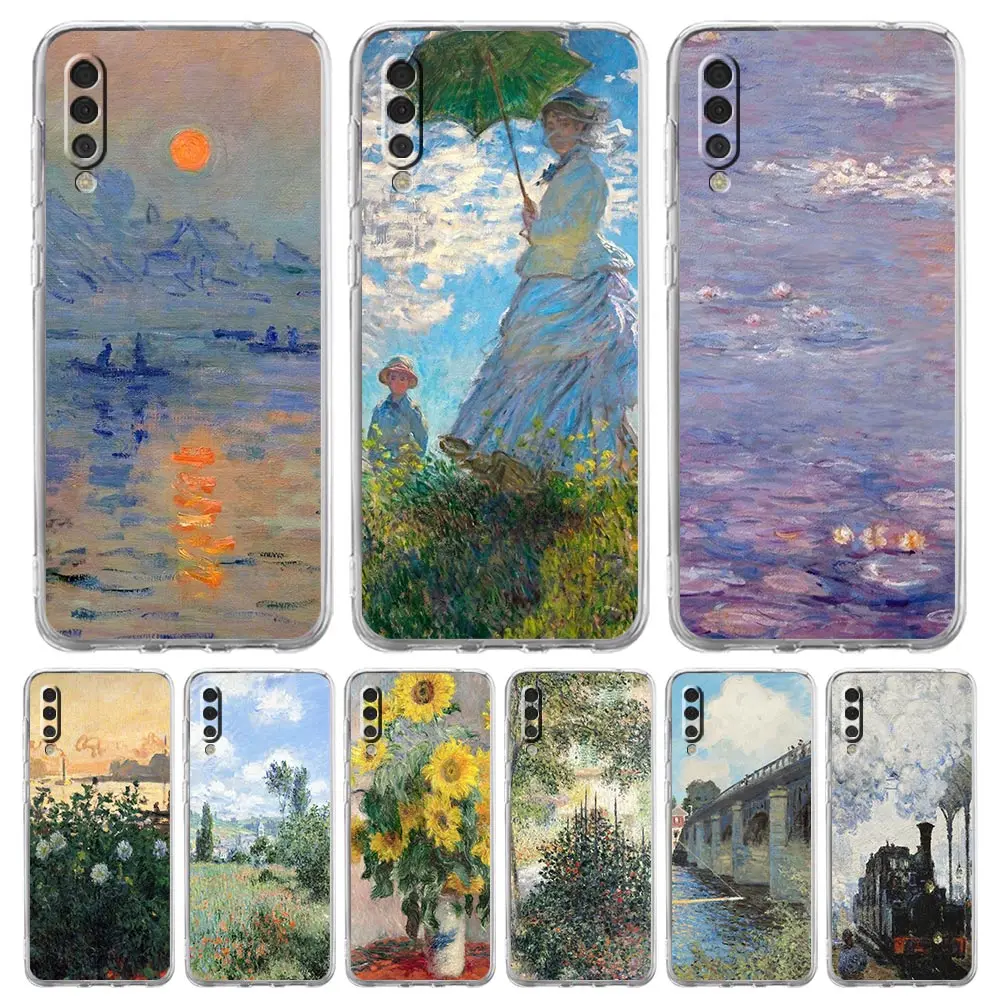 Phone Case For Samsung A14 A50 A70 A30 A40 A20E A10S A20S A02S A04S A12 A22 A32 A34 A42 A52 5G Claude Monet Impressionism Cover