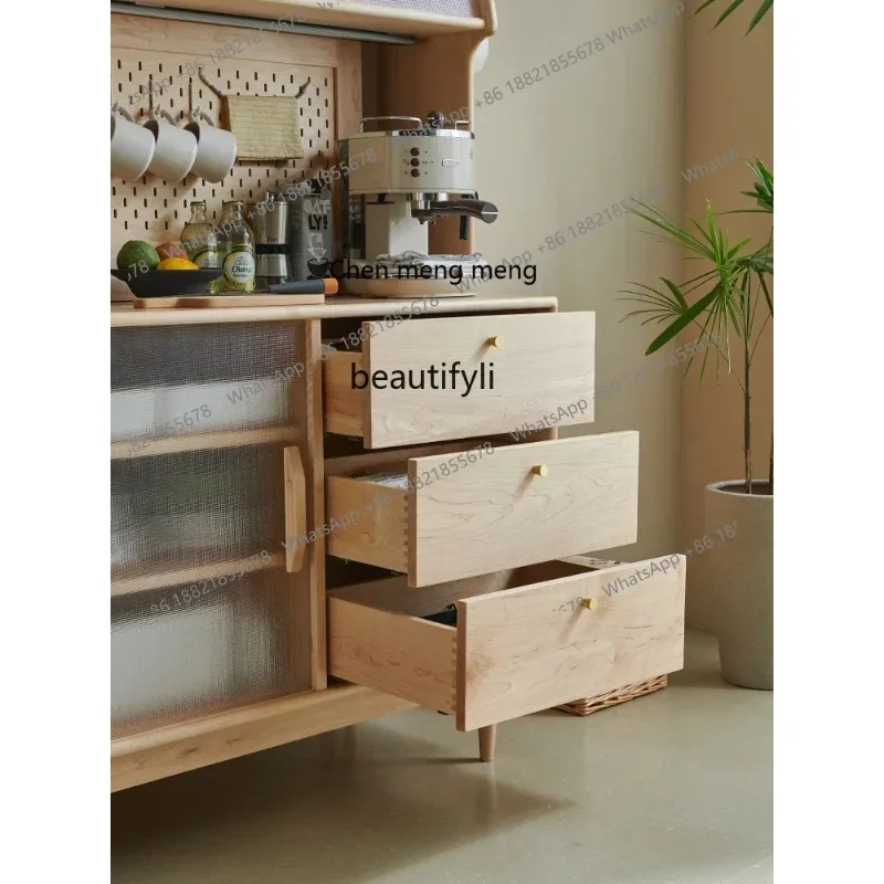 ss8350 Dining side cabinet Solid wood Japanese integrated living room Household tea and wine cabinet
