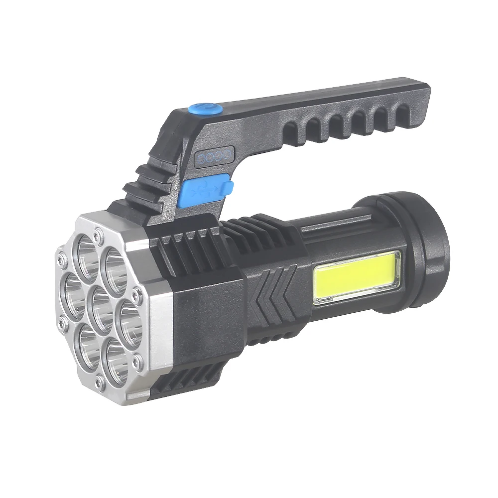 Rechargeable Flashlight USB Portable Lighting LED Lamp Hiking Torch EDC Camping Light COB Floodlight Waterproof Fishing