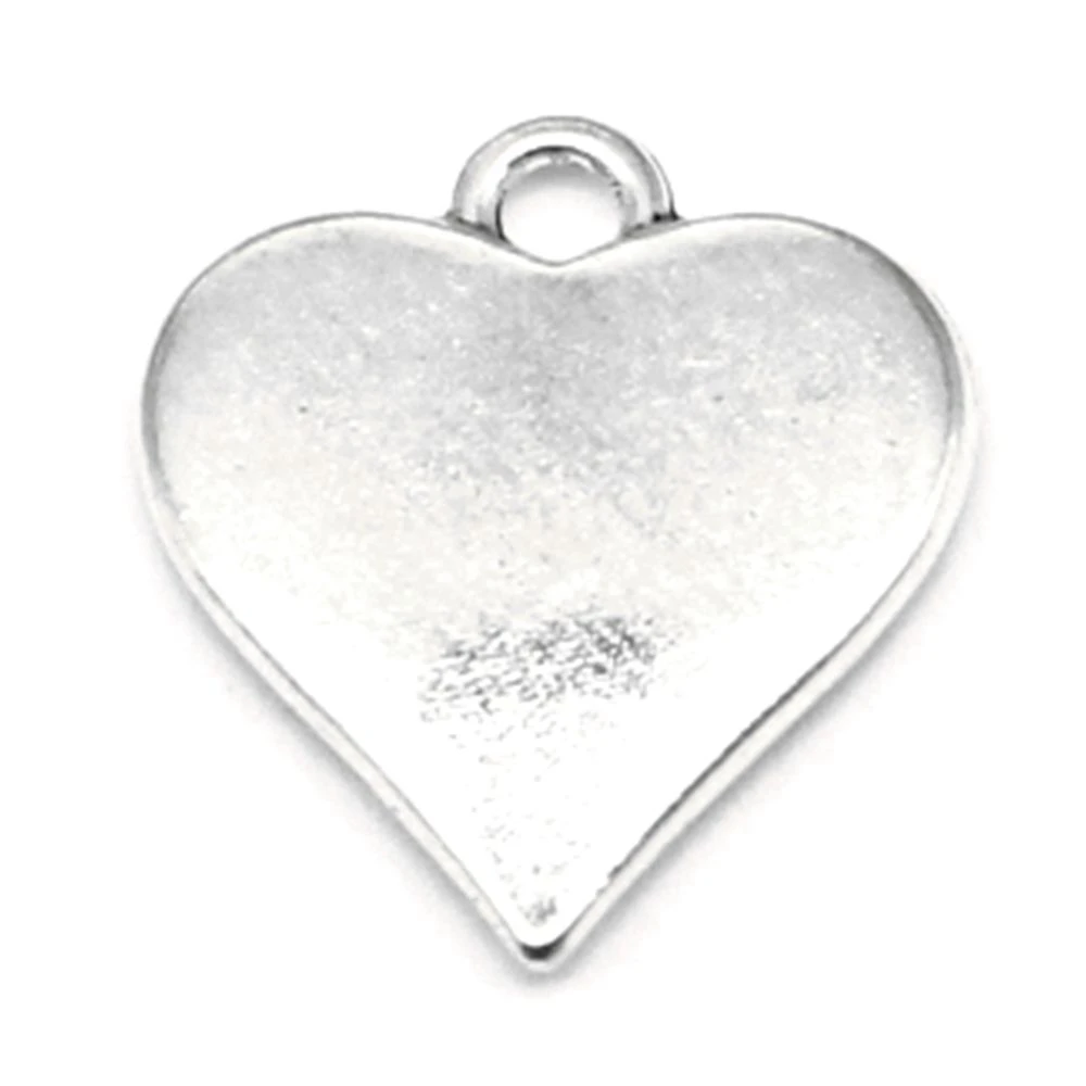 50pcs Wholesale Jewelry Lots Love Heart Charms Pendant Supplies For Jewelry Materials 17x19mm