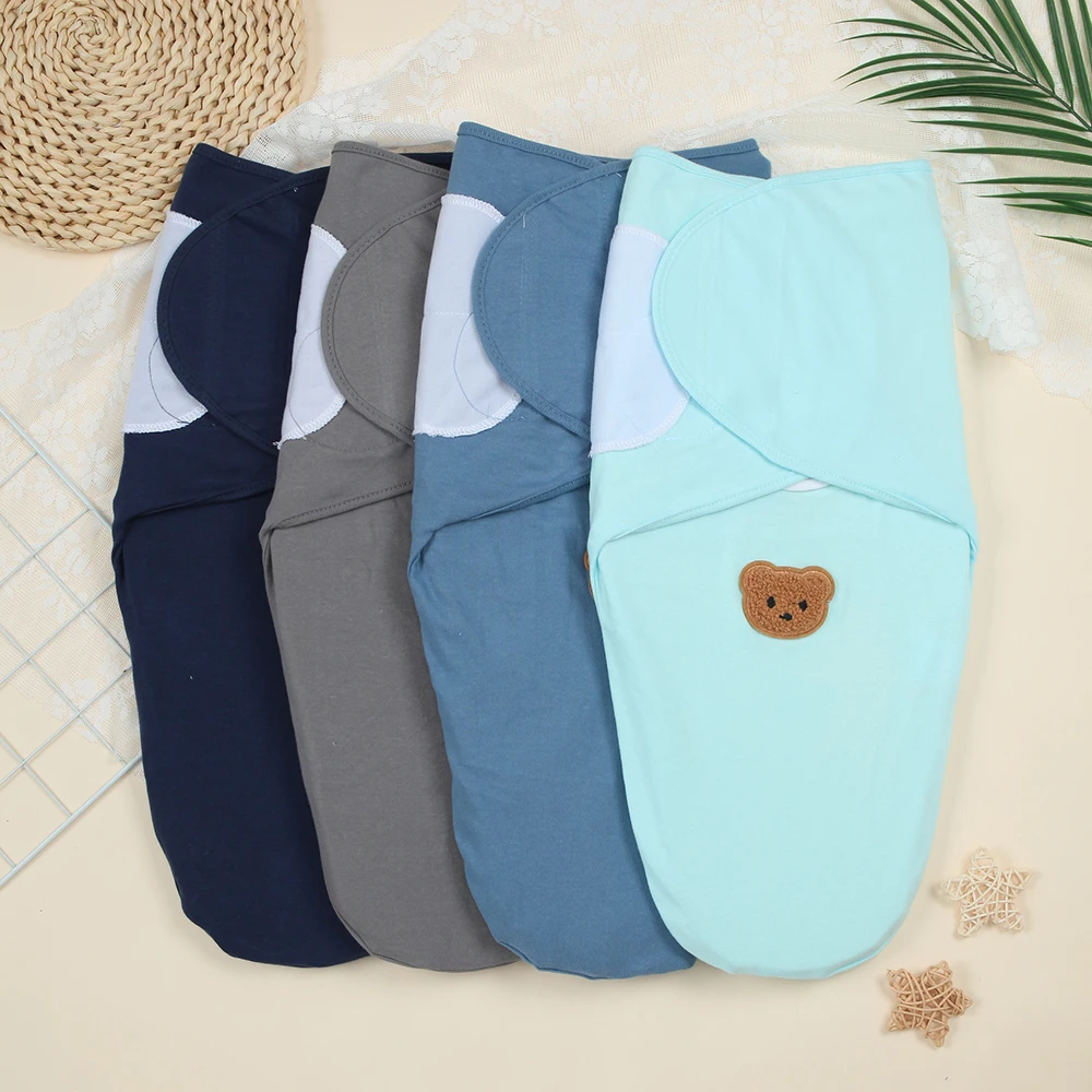 

Набор из 4 одеял для новорожденных (0-3 месяца), комфортные пеленки для малышей, однотонные пеленки для мальчиков