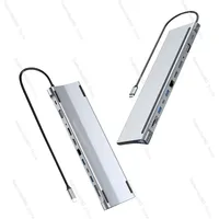 12 in 1 USB C Docking Station 3Triple Display Type C To 4K with HDTV MI DP VGA Ethernet PD SD TF Reader Card