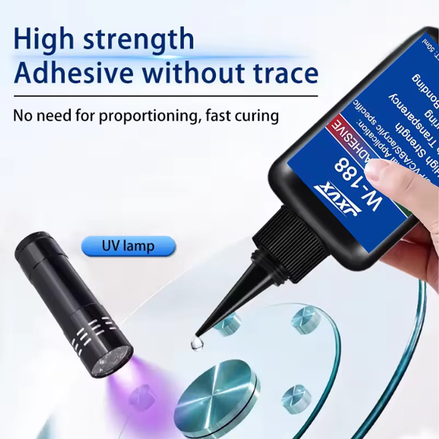 High Transparency UV Adhesive, Waterproof, Enhanced by UV Curing, for Craft Making, DIY Various Models. Easy to Operate and Easy