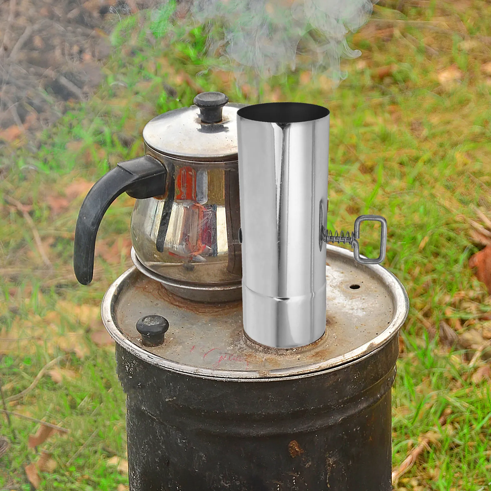 

Stainless Steel 76Mm Chimney Exhaust Pipe Heat Resistant Flue Tube Adjustable Damper for Outdoor Camping Stove Chimney