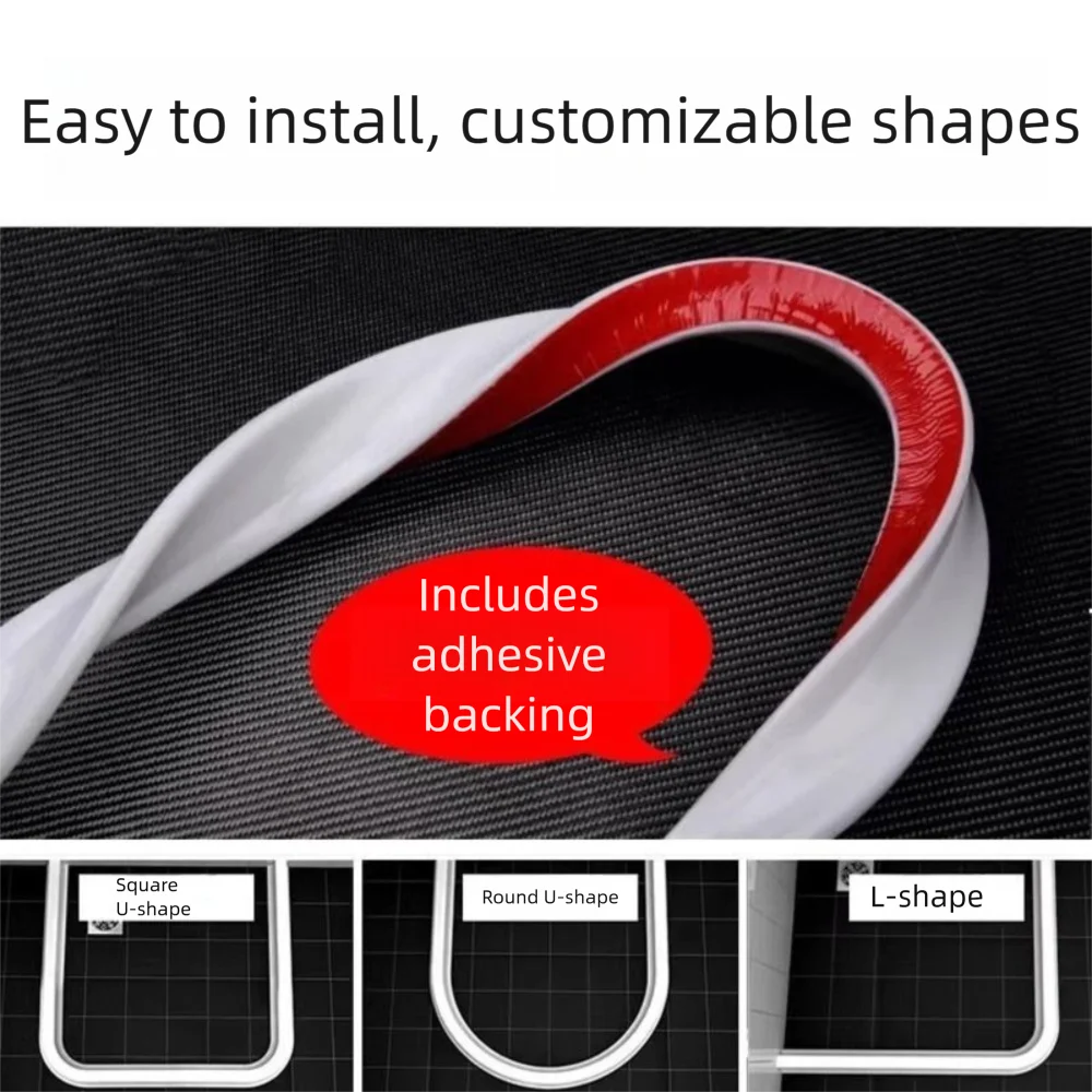 1m New Silicone Water Retaining Strip Self-Adhesive Bendable Water Stopper Collapsible Waterproof Rubber Seal Strip Countertop