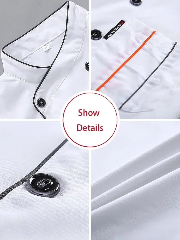 ケーキショップシェフ衣装フレンチレストランホテルシェフ制服キッチン食堂シェフ作業半袖ジャケットエプロン2点セット