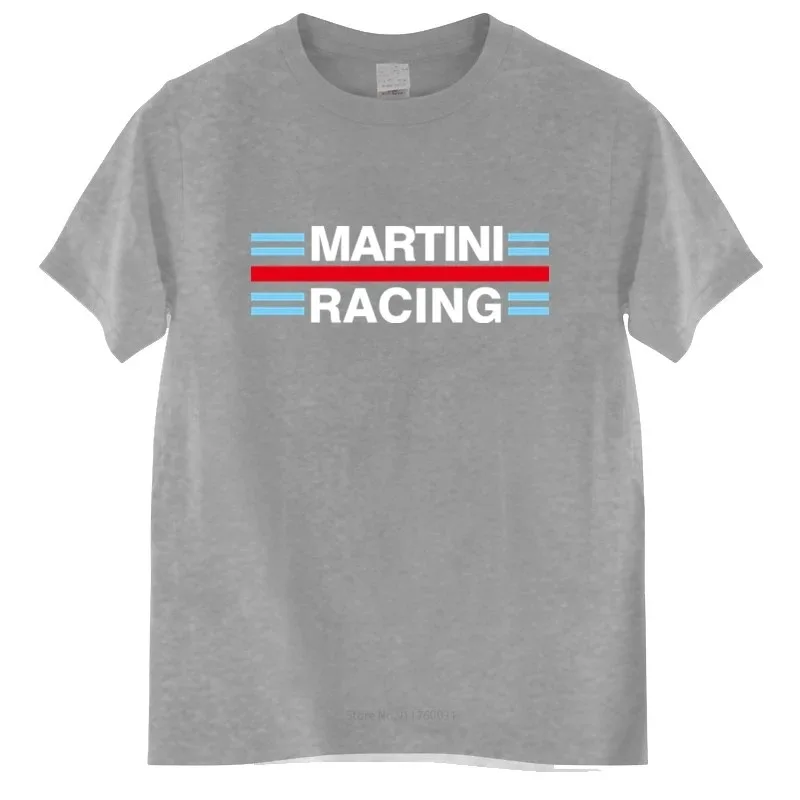 100% Cotton T Shirt Men Crew Neck Tops Williams Martini Racing Men's Clothing Short Sleeves Summer Big Size Homme Black T-shirt