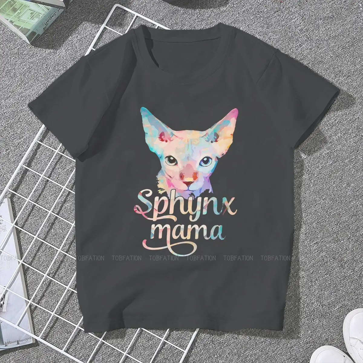 Mama Mom Gift Hipster TShirts Sphynx Hairless Cat Cute Girl Graphic 5XL T Shirt Round Neck Oversized