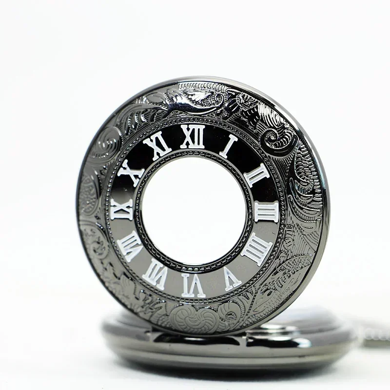 ヴィンテージメンズスチームパンクチェーンウォッチギフトクロックローマアンバーダイヤル機械式手巻きメンズ懐中時計リロイオムブレ