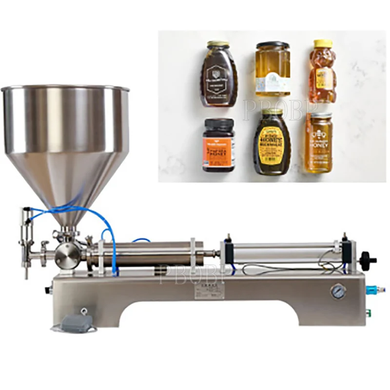 PBOBP Single Head Semi Automatic Ice Cream Water Liquid Honey Juice Sauce Soft Drink Tomato Paste Piston Bottle Filling Machine