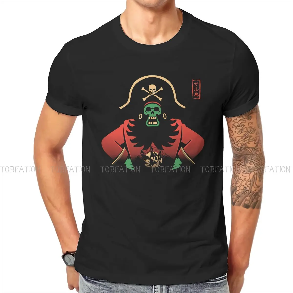 Monkey Island Game LeChuck Elaine Guybrush 100% Cotton TShirts Pirate  Print Men\'s T Shirt Hipster Tops Size S-6XL