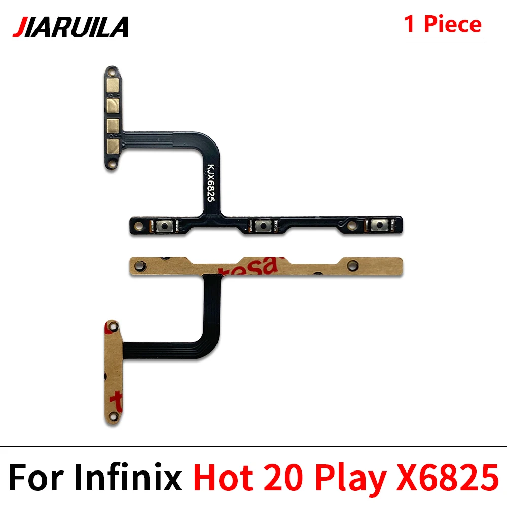 50Pcs，Power Switch On/Off Button Volume control Key Button Flex For Infinix Hot 9 10 11 20 30i Note 10 12 Vip 30 30I S5 Pro