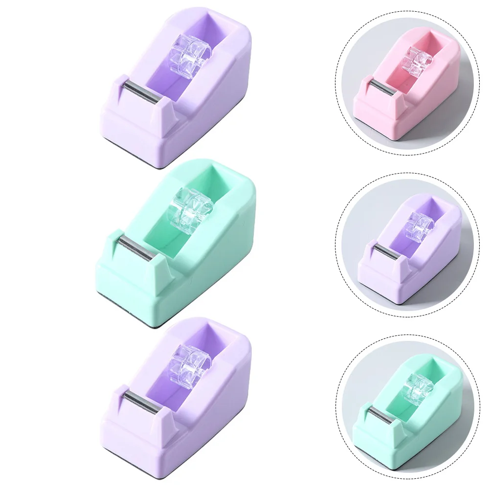 3Pcs Professional Tape Holders ABS Material Smooth Round Edges Perfect for Office School Family Activities Random Color