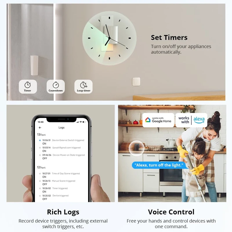 SONOFF MINIR4M MINI Extreme WiFi Smart Home Switch, 1-5 piezas, separador de relé, funciona con Control de voz EWeLink, Alexa y Google Home