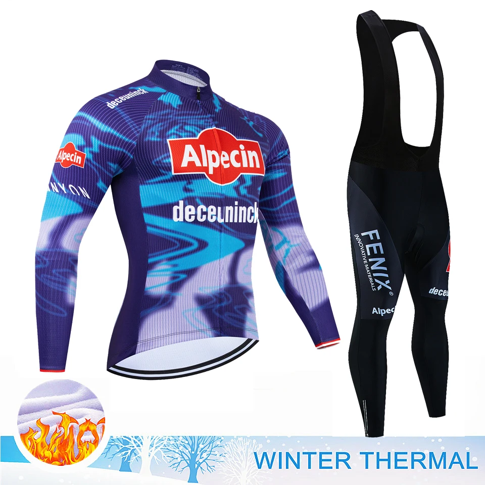 2024 Pro Team Winter Thermal Fleece Cycling Jersey Set Long Sleeve Bicycle Clothing MTB Bike Wear Maillot Ropa Ciclismo Cycling