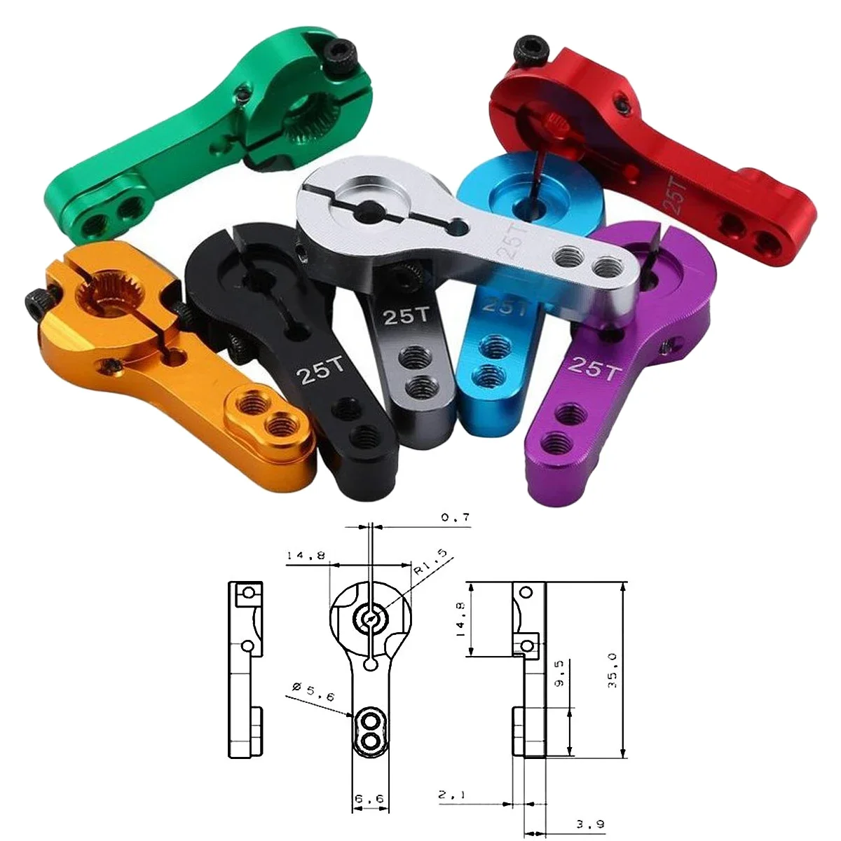 NEEBRC 25T Horn Aluminium Servoarm für RC Auto Drift Truck Crawler Panzer Boot DIY Modell Upgrade Spielzeug Zubehör Axial Wltoys Feilu – Detail 3