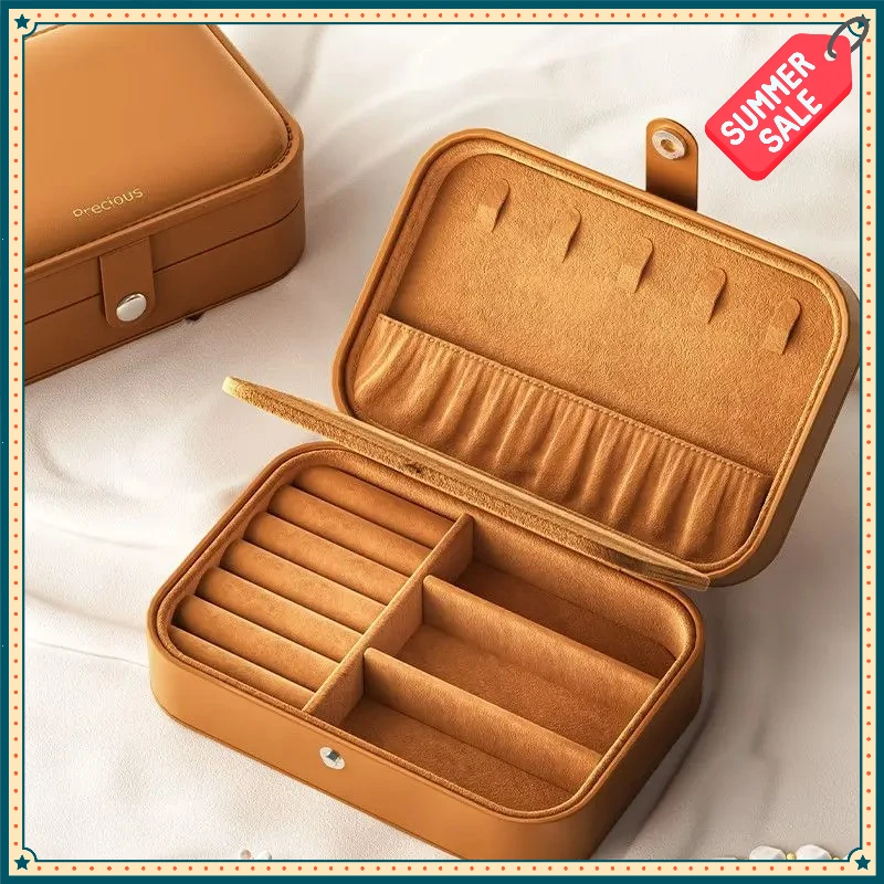 

New Small Jewelry Storage Box Portable Travel Jewelry Organizer Earring Storage Display Box Bracelet and Necklace Display Box