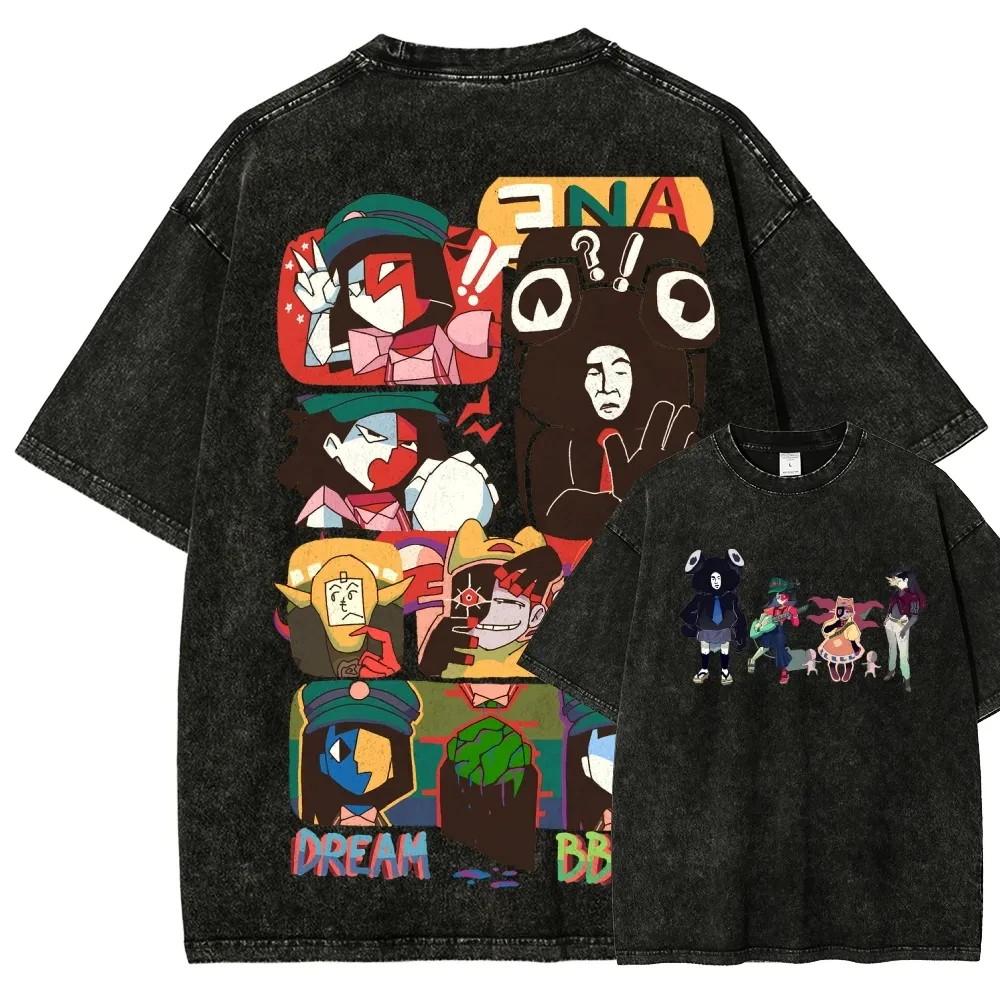 

Хит продаж: Футболка унисекс ENA Dream BBQ Peripherals Print, уличная модная футболка в стиле ретро из выстиранного хлопка, оверсайз