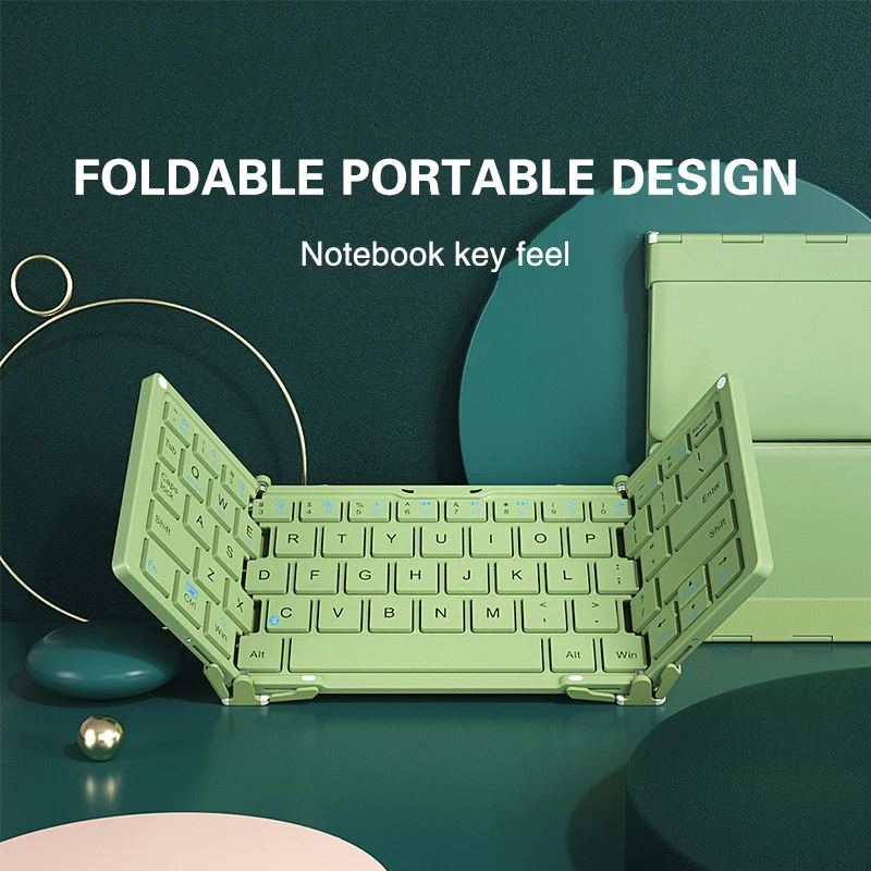 K64 3-Fold Portable Bluetooth Keyboard Tablet Desktop Computer Universal Keyboard Wireless External Keyboard